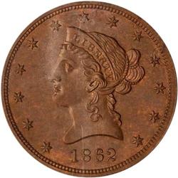 1862 Pattern $10. J-297 NGC PF66 BR