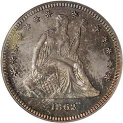 1862 Liberty Seated 25C PCGS Proof 66
