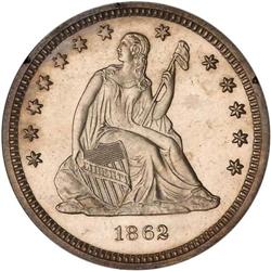 1862 Liberty Seated 25C PCGS Proof 63