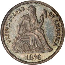 1876 Liberty Seated 10C NGC Proof 63
