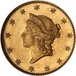 1849 $1 Gold Liberty. No L PCGS MS67
