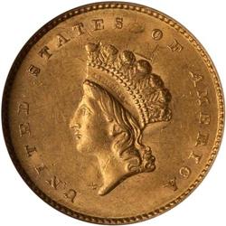 1854 $1 Gold Indian Type 2 NGC MS61