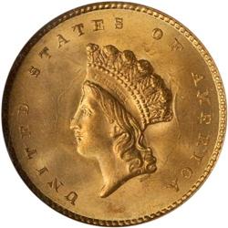 1855 $1 Gold Indian PCGS MS65