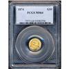 Image 3 : 1874 $1 Gold Indian PCGS MS64