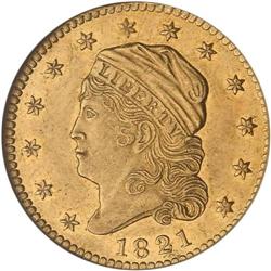 1821 $2.50 Capped Head NGC MS61