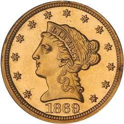 1869 $2.50 Liberty PCGS PF62