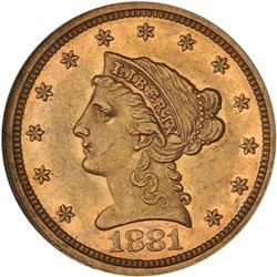 1881 $2.50 Liberty PCGS Proof 58