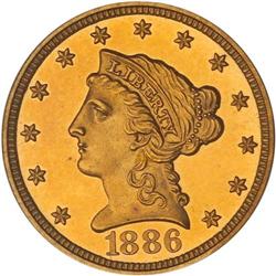 1886 $2.50 Liberty PCGS PF66