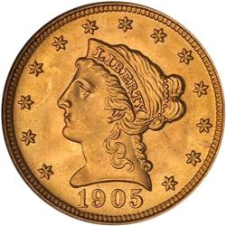 1905 $2.50 Liberty PCGS MS67