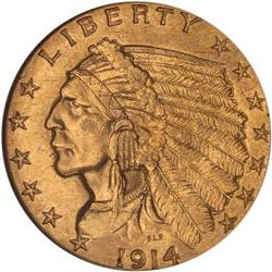 1914 $2.50 Indian NGC MS62