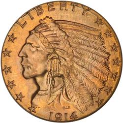 1914-D $2.50 Indian PCGS MS65