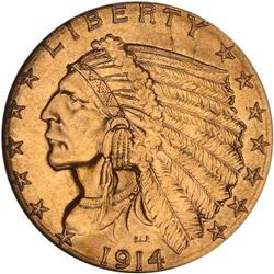 1914-D $2.50 Indian PCGS MS63