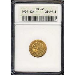 1929 $2.50 Indian ANACS MS62