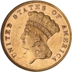 1860 $3 Gold NGC MS61