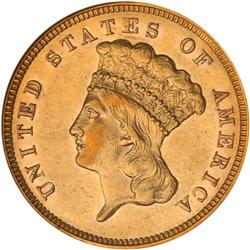 1860-S $3 Gold NGC AU58