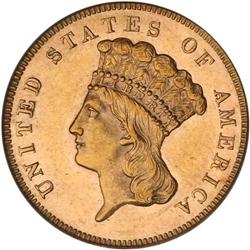 1866 $3 Gold PCGS MS62