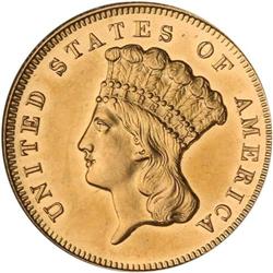 1872 $3 Gold ANACS Proof 62
