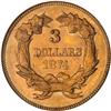 Image 2 : 1874 $3 Gold PCGS MS62
