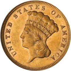 1874 $3 Gold NGC MS61