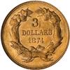 Image 2 : 1874 $3 Gold NGC MS61