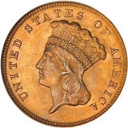1878 $3 Gold NGC MS62