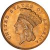 Image 1 : 1878 $3 Gold NGC MS62