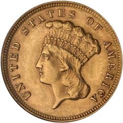 1878 $3 Gold NGC MS61
