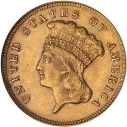 1878 $3 Gold NGC AU58