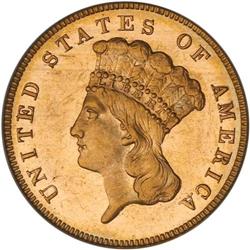 1885 $3 Gold PCGS MS63