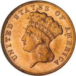 1889 $3 Gold PCGS MS65