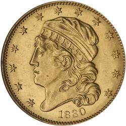 1830 $5 Capped Head, Small D, NGC MS63
