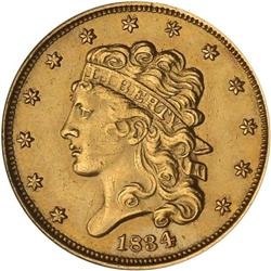 1834 $5 Crosslet 4 No Motto ANACS AU55 Details