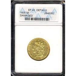 1835 $5 Classic Head ANACS EF40 Details Damaged