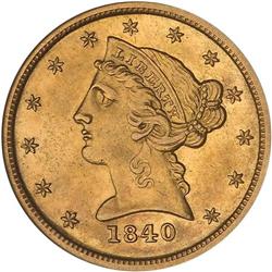 1840-O $5 Liberty ANACS AU58 Detail Cleaned
