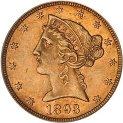 1893-CC $5 Liberty PCGS MS62