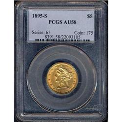 1895-S $5 Liberty PCGS AU58