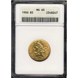 1900 $5 Liberty ANACS MS60