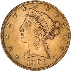1901-S $5 Liberty PCGS MS65