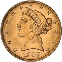 1902 $5 Liberty PCGS MS65