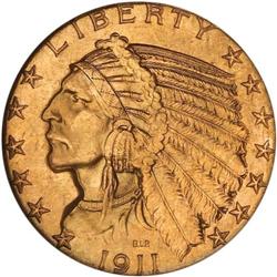 1911-S $5 Indian NGC MS65