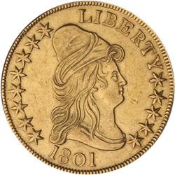 1801 $10 Bust ANACS AU53 Details Cleaned