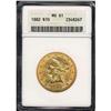 Image 3 : 1882 $10 Liberty ANACS MS61