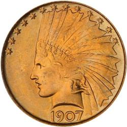 1907 $10 Indian. No Periods PCGS MS64