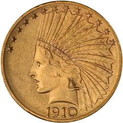 1910-D $10 Indian MS65 Details Net MS62
