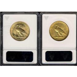 Lot of Two Indian Head Eagles: 1907 and 1932