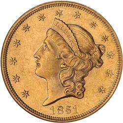 1851 $20 Liberty PCGS MS63