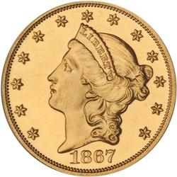 1867 $20 Liberty PCGS PF61 CAM