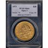 Image 1 : 1873 $20 Liberty. Open 3 PCGS MS61