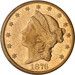 1876-CC $20 Liberty Details Net AU55