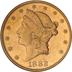 1882 $20 Liberty NGC AU58